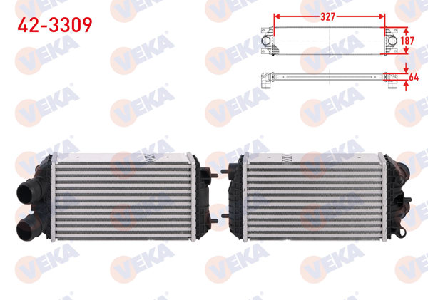 VEKA 42-3309 | Turbo Radyatörü (Intercooler) Peugeot 2008 1.2 Puretech-1.5 Bluehdı 2015-/ 208 1.2 Puretech-1.5 Bluehdı 2018 / Opel Corsa F 1.2 T-1.5 D 2019 -