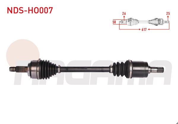 NAGAMA NDS-HO007 | Komple Aks Sol Ön Uzunluk 617mm Honda Civic Ix 1.6İ 5 A-T-1.8 5 A-T 2012-2016