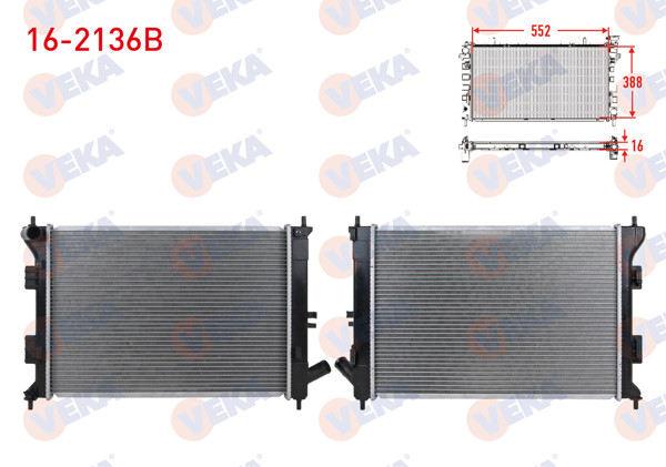 VEKA 16-2136B | Su Radyatörü Brazing Hyundai i30 (Gd) 1.6 GDI M-T Ac + /-2011 -