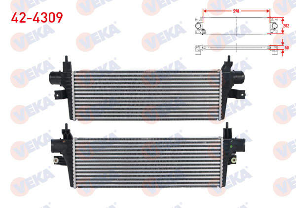 VEKA 42-4309 | Turbo Radyatörü (Intercooler) Toyota Hı-Lux VII Pick-Up 2.4 D-2.8 D 2015 -