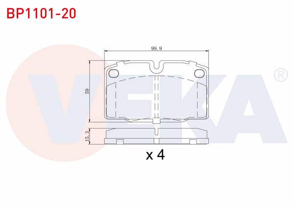 VEKA BP1101-20 | Fren Balata Ön Opel Vectra A 1.4 1988-1995 / Vectra A 1.6 1988-1995 / Vectra A 1.8 1988-1995 / Corsa A 1.2 1983-1993 / Corsa A 1.4 1983-1993 / Vectra A 1.7 D 1988-1995 / Tigra A 1.6 16V 1994-2000