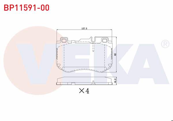 VEKA BP11591-00 | Fren Balata Ön Mercedes C Serisi (W205) C 200 Bluetec 2014-/ (W205) C 220 Bluetec 2014-/ (W205) C 250 Bluetec 2014 -