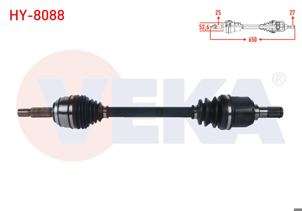 VEKA HY-8088 | Komple Aks Sol Ön Uzunluk 650mm Hyundai i20 1.4 CRDI A-T / M-T 2015 -
