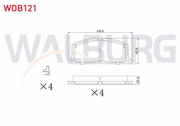 WALBURG WDB121 | Fren Balata Ön Ikazlı Tel Delikli Toyota Corolla (_E9_) 1.3İ 1987-1993 / Corolla (_E9_) 1.8 D 1987-1993 / Corolla (_E9_) 1.6İ 1987-1993 / Carina (_T17_) 1.6İ 1987-1992