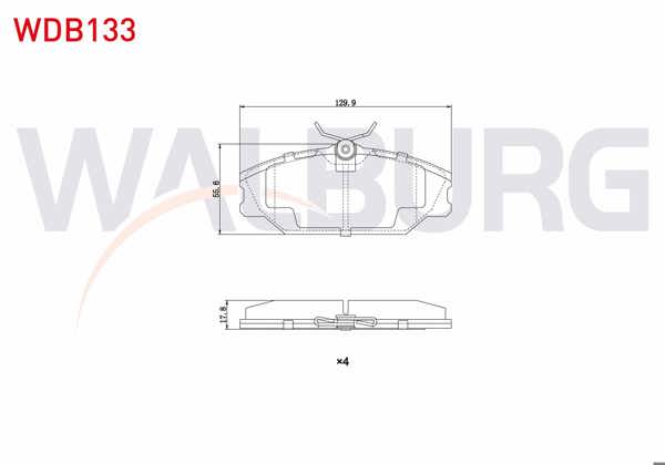 WALBURG WDB133 | Fren Balata Ön Renault Megane I 1996-2003 / Laguna I 1993-2001 / Safrane 1992-2000 / Scenic I 1999-2003