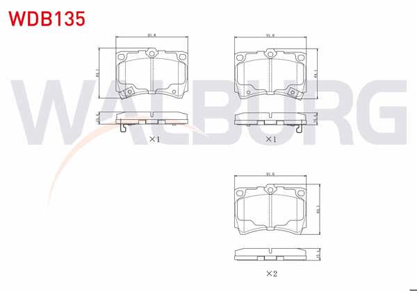 WALBURG WDB135 | Fren Balata Ön Ikazlı Mazda 323 III (Bf) 1.4 1985-1991 / 1.6 1985-1991 / 323 IV (Bg) 1.6İ 1989-1994 / 323 V (Ba) 1.3İ 16V 1994-1998 / 323 V (Ba) 1.5İ 16V 1994-1998