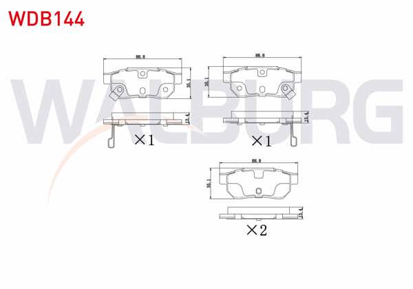 WALBURG WDB144 | Fren Balata Arka Ikazlı Honda Civic IV 1.4İ 1987-1993 / Civic IV 1.5İ 1987-1993 / Accord IV (Cb) 2.0İ 16V 1990-1993 / Jazz IV (Gk) 1.3 2016-/ Rover 25 (Rf) 1.6 16V 1999-2005 / Rover 200 216 Si 1995-2000