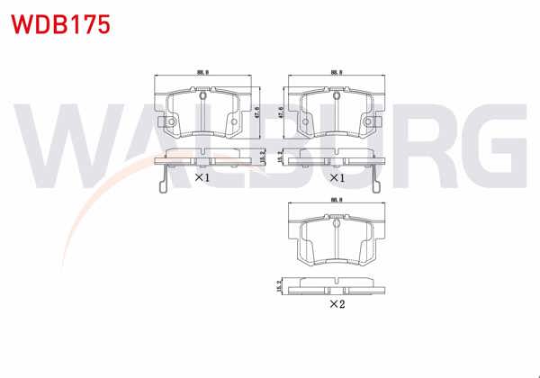 WALBURG WDB175 | Fren Balata Ikazlı Arka Civic VIII 1.6 Vtec 2005-2012 / Accord V 2.2İ Es 1993-1997 / 1.6İ 16V 1993-1997 / Accord VI 1.6İ 1997-2003 / 2.0İ Ls 1997-2003 / S2000 2.0 V-Tec 1999-/ Integra 1.8 Typer 1993-2001
