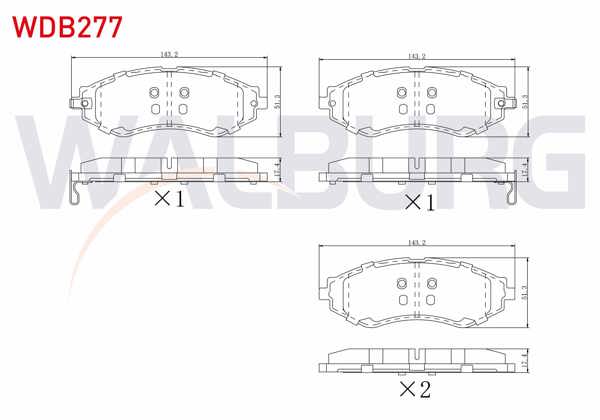WALBURG WDB277 | Fren Balata Ön Ikazlı Chevrolet Lacetti (J200) 1.4İ 16V 2006-2012 / Lacetti (J200) 1.6İ 2006-2012 / Daewoo Nubira (Klan) 1.6İ 2003-2005