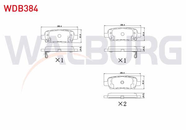 WALBURG WDB384 | Fren Balata Arka Nissan Qashqai 1.5 DCI 2007-2014 / Qashqai 1.6İ 2007-2014 / Qashqai 2.0 DCI 2007-2014 / X-Traıl 2.0 DCI 2007-2013 / X-Traıl 2.0İ 2007-2013 / Renault Koleos 2.0 DCI 2008-2014