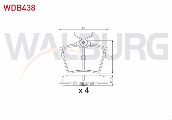 WALBURG WDB438 | Fren Balata Arka Peugeot 407 (6D) 1.6 HDI 2004-2011 / Peugeot 407 (6D) 1.8İ 2004-2011 / Peugeot 407 (6D) 2.0İ 2004-2011 / Peugeot 407 (6D) 2.0 HDI 2004-2011