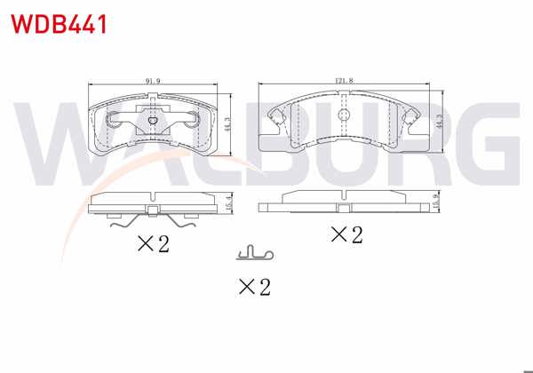 WALBURG WDB441 | Fren Balata Ön Mitsubishi Attrage (A10_) 1.2 2014-/ Daihatsu Cuore VII 1.0 2003-2007
