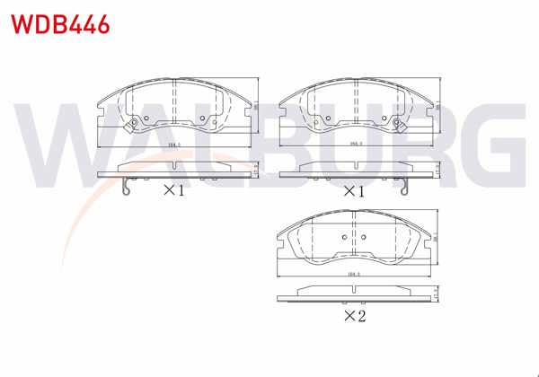 WALBURG WDB446 | Fren Balata Ön Ikazlı Kia Cerato (Ld) 1.6İ 2004-2012 / Kia Cerato (Ld) 1.5 CRDI 2004-2012
