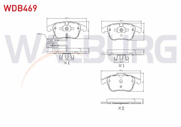 WALBURG WDB469 | Fren Balata Ön Fişli Audi A4 (8K2,B8) 1.8 TFSI 2007-2015 / A4 (8K2,B8) 2.0 TFSI 2007-2015 / A4 (8K2,B8) 2.0 TDI 2007-2015