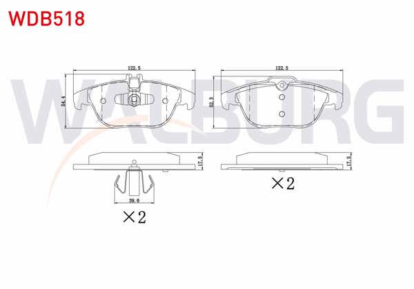 WALBURG WDB518 | Fren Balata Arka Mercedes C Serisi (W204) C 180 2007-2014 / C 200 CDI 2007-2014 / C 220 CDI 2007-2014 / E Class (W212) E 180 2009-/ E 200 2009-/ E 220 CDI 2009-/ E 350 CDI 2009 -