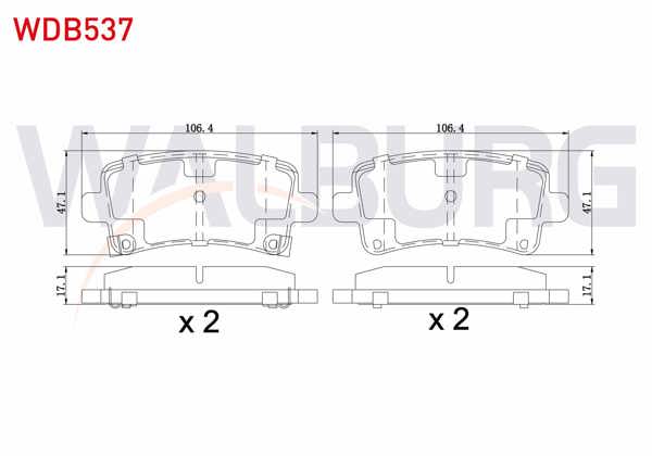 WALBURG WDB537 | Fren Balata Arka Ikazlı Opel Insignia 1.6 16-17-18 Jant 2008-/ 1.6 T 2008-/ 2.0 CDTI 130 Hp 2008-/ 2.0 T 2008-/ 2.8 V6 2008 -