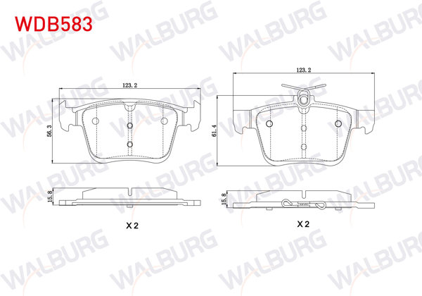 WALBURG WDB583 | Fren Balata Arka Golf VII 1.2 TSI 2012-/ Tiguan 1.4 TSI 2016-/ Arteon 1.5 TSI 2017-/ Passat 1.4 TSI 2014-/ Audi A3 1.4 TFSI 2012-/ Seat Ateca 1.4 TSI 2016-/ Skoda Kodiaq 1.4 TSI 2017-/ Octavia 1.6 2012 -