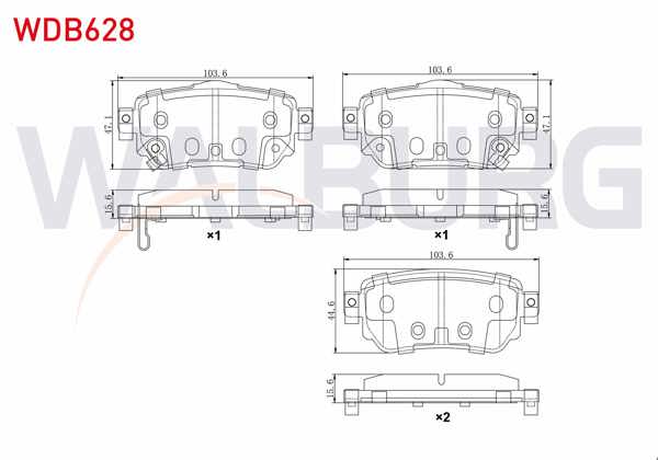 WALBURG WDB628 | Fren Balata Arka Ikazlı Nissan Qashqai 1.5 DCI 2014-/ Qashqai 1.2 2014-/ Qashqai 1.6 DCI 2014-/ X-Traıl 1.6 DCI 2014-/ Renault Kadjar 1.5 DCI 2015-/ Kadjar 1.2 2015-/ Kadjar 1.6 DCI 2015 -