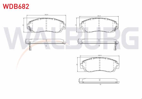 WALBURG WDB682 | Fren Balata Ön Ikazlı Tel Delikli Chery Tıggo 8 Pro 23-/ Honda Cr-V III 2.0 I-Vtec 2006-2012 / Honda Cr-V III 2.2İ Ctdı 2006-2012 / Honda Cr-V V (Rw_, Rt_) 1.5İ V-Tec 2016-/ Jaecoo J7 2024 -