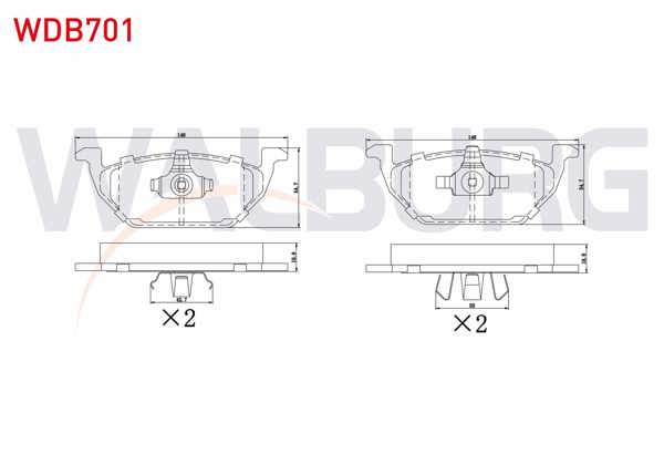 WALBURG WDB701 | Fren Balata Ön VW Polo 1.4 TDI 2009-/ Polo 1.2 TDI 2009-/ Bora 1.9 TDI 1998-2005 / Jetta IV 2.0 TDI 2011-/ Golf IV 1.9 TDI 1997-2005 / Audi A3 1.9 TDI 1996-2003 / A1 A1 1.2 TFSI 2010-/ 1.4 TFSI 2010 -