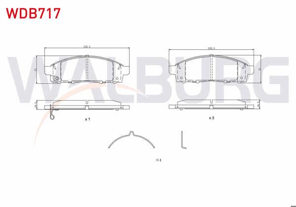 WALBURG WDB717 | Fren Balata Ön Ikazlı Tel Delikli Mitsubishi L 200 2.4 Dı-D 2015-/ Fiat Fullback Pick-Up 2.4 D 2016 -