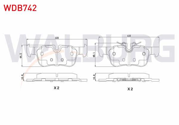 WALBURG WDB742 | Fren Balata Arka BMW 2 Serisi (F45) 218 İ 2014 -