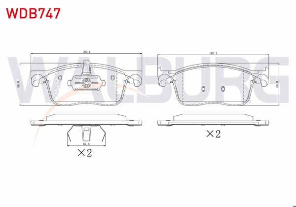WALBURG WDB747 | Fren Balata Ön Citroen Jumpy 1.6 Bluehdı 2016-/ Peugeot Expert 1.6 Bluehdı 2016-/ Toyota Proace (Mpy_) 1.6 D 2016-/ Toyota Proace (Mpy_) 2.0 D 2016 -