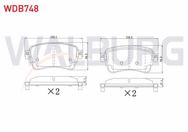 WALBURG WDB748 | Fren Balata Arka Ikazlı Citroen Jumpy 1.6 Bluehdı 2016-/ Peugeot Expert 1.6 Bluehdı 2016-/ Toyota Proace (Mpy_) 1.6 D 2016-/ Proace (Mpy_) 2.0 D 2016 -