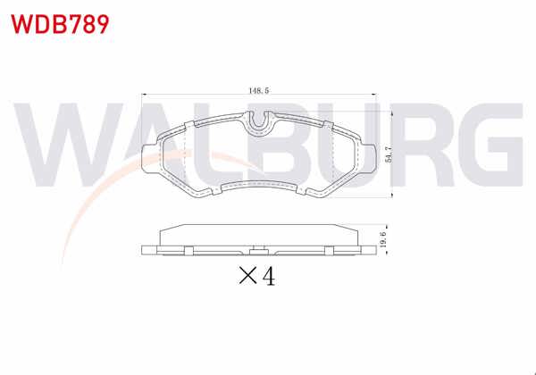 WALBURG WDB789 | Fren Balata Arka Mercedes Sprinter 3.5 T (907) 316 CDI 2018-/ Sprinter 4T (907) 414 CDI 2018-Tek Teker