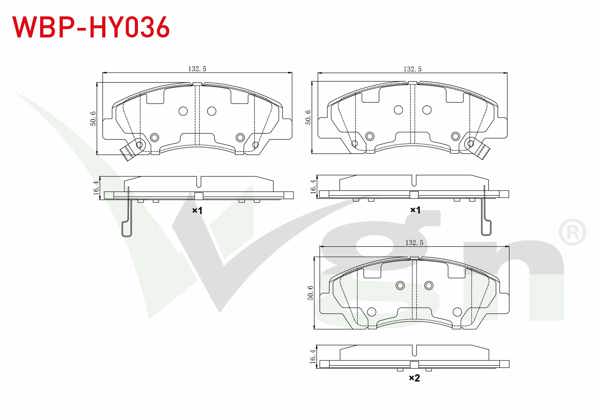 WGN WBP-HY036 | Fren Balata Ön Ikazlı Hyundai i10 (Ia) 1.2 2013-/ Hyundai i10 (Ia) 1.0 2013 -