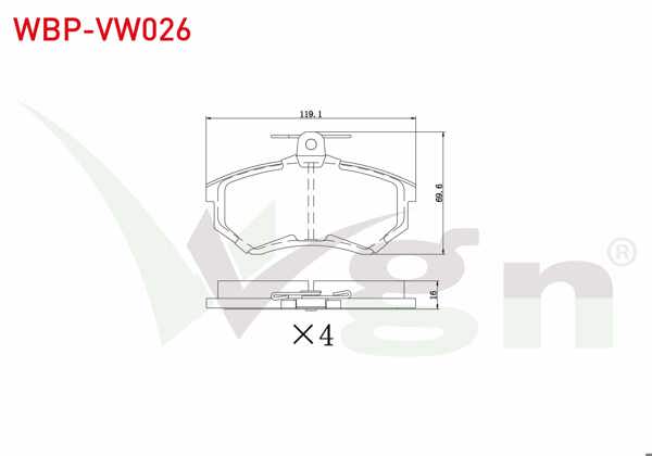 WGN WBP-VW026 | Fren Balata Ön Volkswagen Polo Classic (6Kv2) 1.6 1995-2001 / Golf II (19E,1G1) 1.8 Gtı 1983-1992 / Audi 80 (89,89Q,8A,B3) 1.8 S 1986-1991 / 80 (89,89Q,8A,B3) 1.6 TD 1986-1991