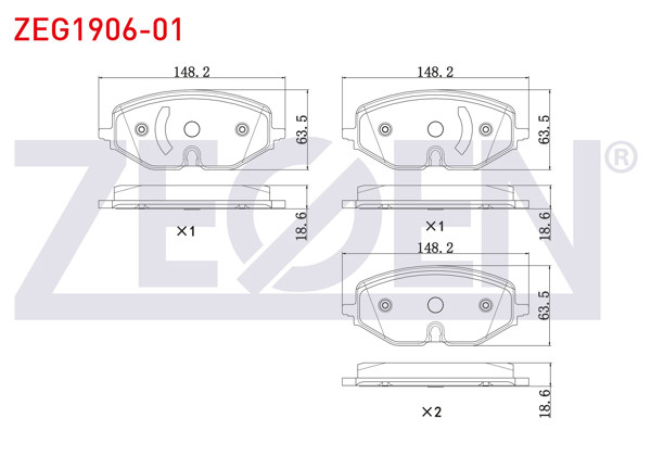 ZEGEN ZEG1906-01 | Fren Balata Ön VW Golf VIII 2020-/ Skoda Octavia IV 2019-/ Seat Leon 2019 -