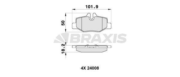 BRAXIS AB0164 | Fren Balatası Arka Viano W639 03 > Vito W639 03 >