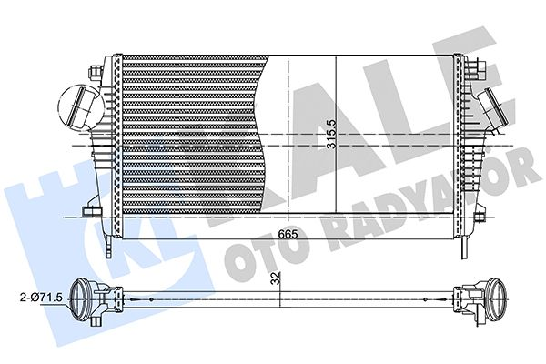 KALE 375610 | Turbo Radyatörü Brazing 32mm Opel Insignia A 1.6Cdtı 15 / (B16dth B16dtj)