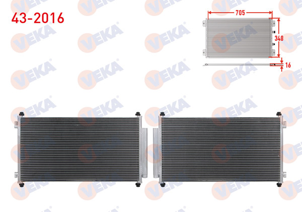 VEKA 43-2016 | Klima Radyatörü Honda Cr-V III 2.0 I-Vtec 4X4 A-T / M-T 2006-2012