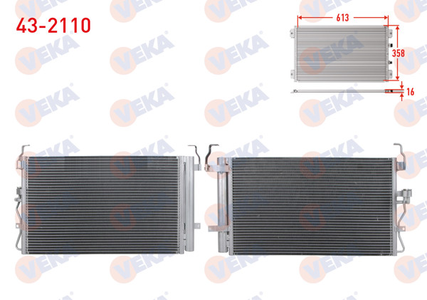 VEKA 43-2110 | Klima Radyatörü Hyundai Elantra 1.6İ 2001-2007
