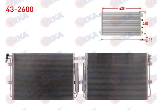 VEKA 43-2600 | Klima Radyatörü Discovery IV L319 Sdv6 2009-2018 / Range Rover Sport I L320 3.0 Sdv6, Tdv6, 3.6 Tdv8 2006-2013
