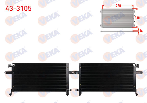 VEKA 43-3105 | Klima Radyatörü Nissan Pick Up (D22) 2.5 D M-T 1998 -