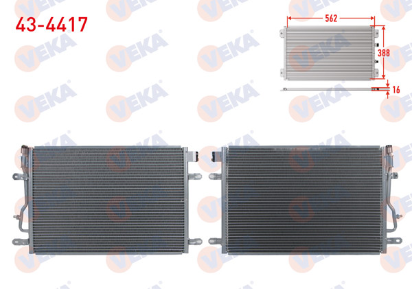 VEKA 43-4417 | Klima Radyatörü Audi A4 (8E2,B6) 1.9 TDI A-T / M-T 2000-2004