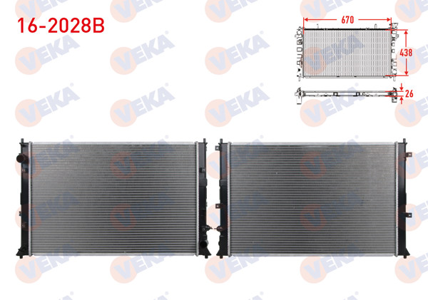 VEKA 16-2028B | Su Radyatörü Brazing Honda Civic X (Fc) 1.5 Rs 2016 -