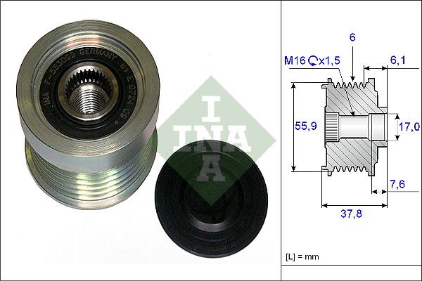INA 535007210 | Alternatör Kasnağı 96-15 S40-S60-S80-Xc60-Xc70-Xc90