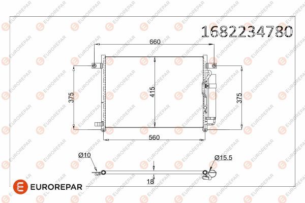 EUROREPAR 1682234780 | Erp Klima Radyatörü Chevrolet Aveo (T200,T255,T250) Daewoo Kalos