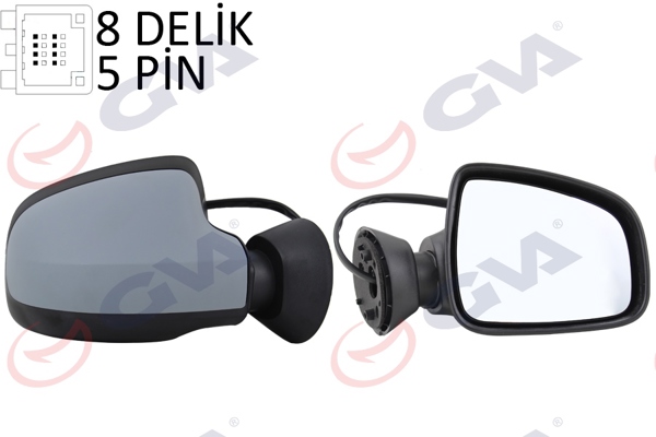 GVA 1019190 | Dış Dikiz Aynası Sağ Duster 11 > Elektrikli Isıtmalı Astarlı Konveks 5 Fiş Vm-6802Ehpr