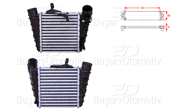WISCO 1114137-00 | Turbo Radyatörü (Intercooler) 185X188x64 VW Polo Fabia Ibiza Cordoba1.4Tdı 02 >