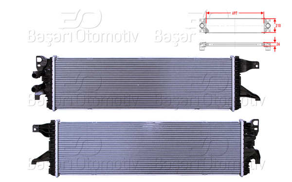WISCO 1114144-00 | Turbo Radyatörü (Intercooler) 697X210x26 VW T6 2.0 TDI 15 >