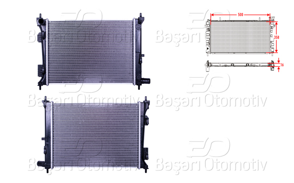 WISCO 3113574-00 | Su Radyatörü Brazing Mt 500X368x16 Hyundai i20 1.2. Accent Blue 1.4 11 > . Rio