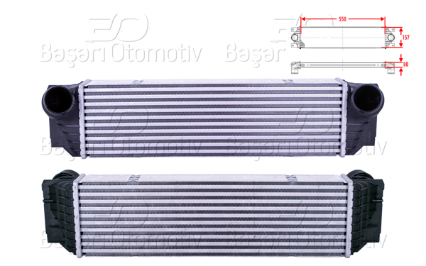 WISCO 3113830-00 | Turbo Radyatörü (Intercooler) 550X157x80 BMW F10 5.18D 5.20D 5.20D Xd 5.25D 5.25D Xd 5.30D 5.30D Xd 5.35I 7.30D 7.30D Xd 7.40I 09 >