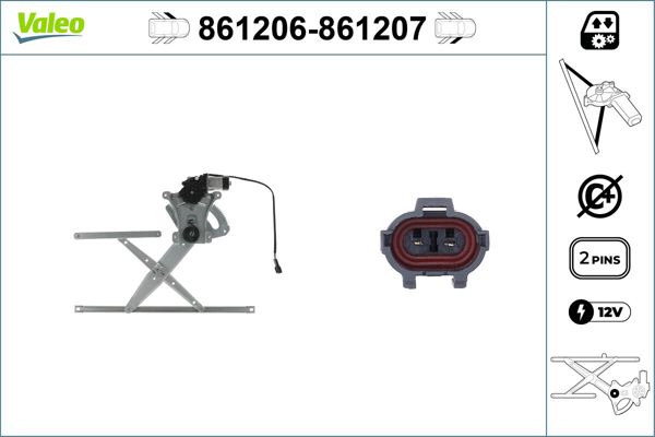 VALEO 861207 | Cam Mekanizması Ön Sağ Chevrolet Daewoo Aveo 03 >
