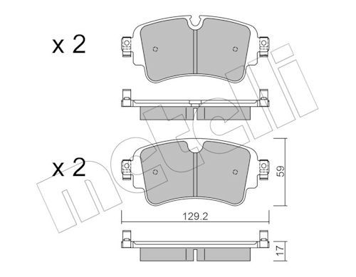 METELLİ 22-1129-0 | Arka Fren Balatası (Disk 300×12 Audi A4 16-A5 17 -) (Disk 330×22 Audi Q5 17 -)