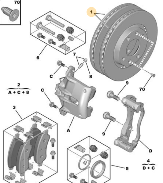 MOPAR (PSA) 1629058880 | Ön Fren Disk (Takım) Partner Berlingo 1.9 | 1 Adet